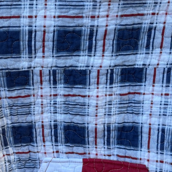 Plaid Red and Blue Kids Hoodie - Picture 5 of 6